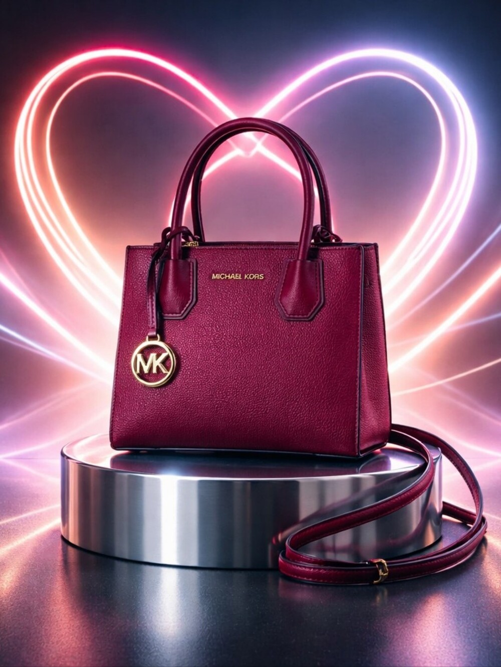 Michael Kors Burgundy Leather Satchel Bag EUC
